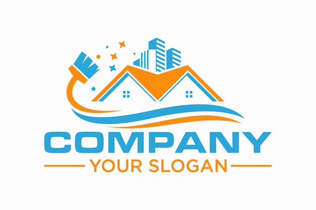 Projektowanie Logo Clean House Sprzątanie Szablon Wektor Logo Usługi