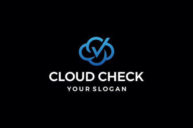 Plik wektorowy projektowanie logo cloud check