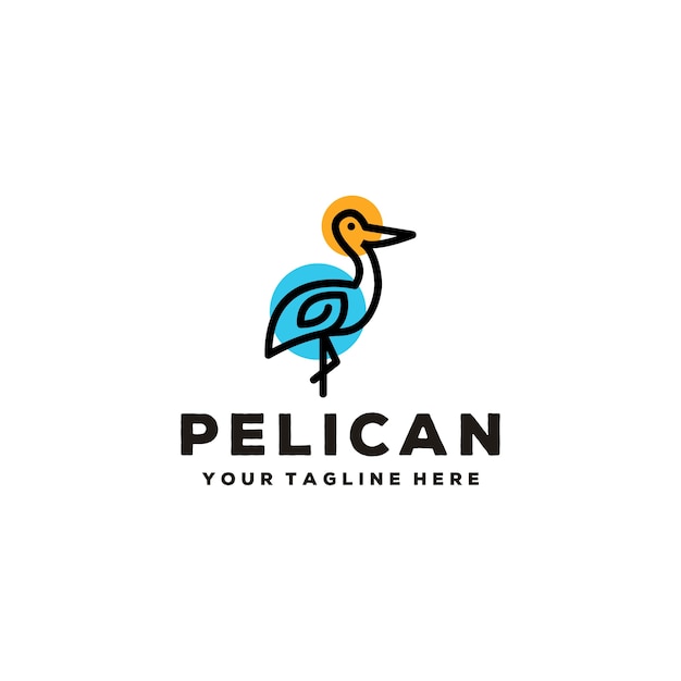 Plik wektorowy projektowanie logo creative pelikan