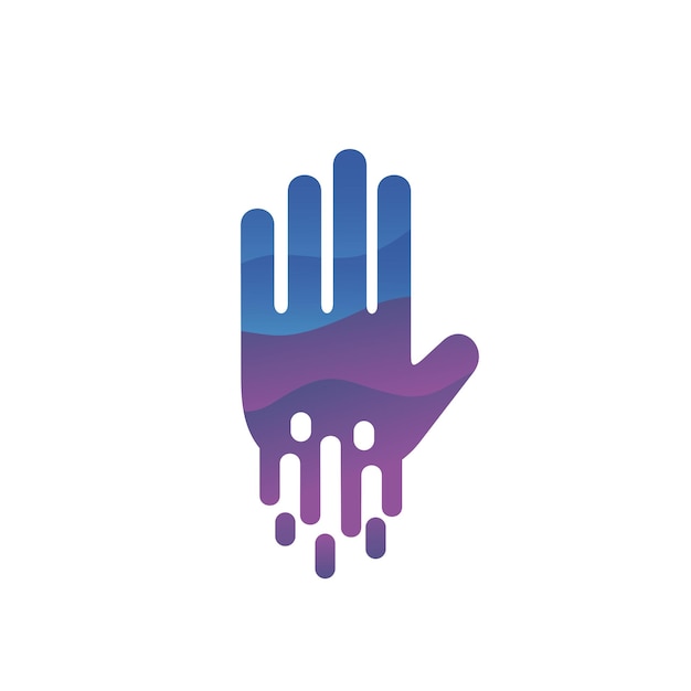 Projektowanie logo dłoni w wektorze