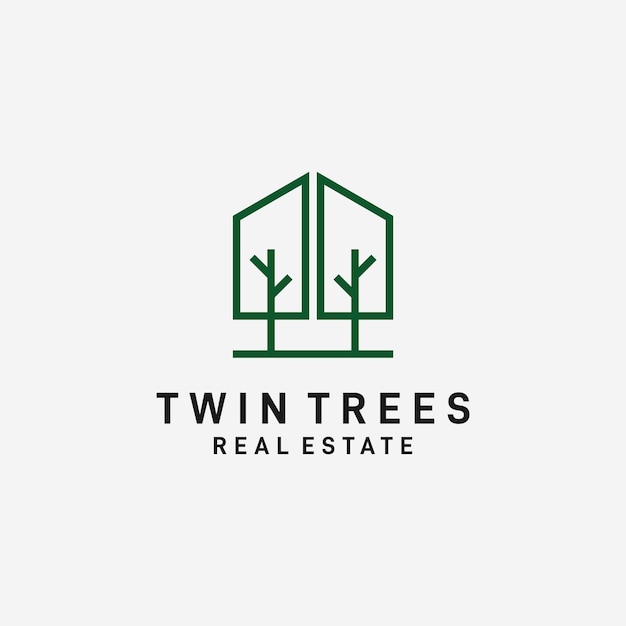 Plik wektorowy projektowanie logo drzew i nieruchomości