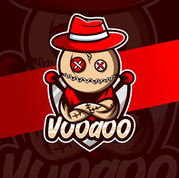 Projektowanie Logo E-sport Maskotka Voodoo