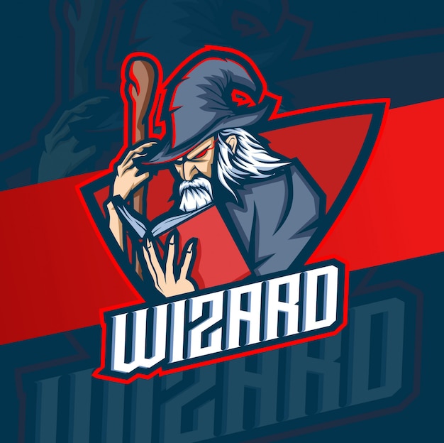 Projektowanie Logo E-sport Maskotka Wizard