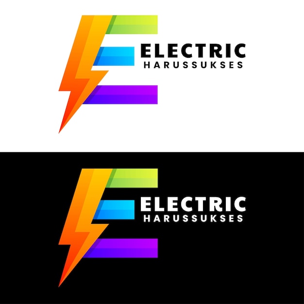 Plik wektorowy projektowanie logo elektrycznego litery e