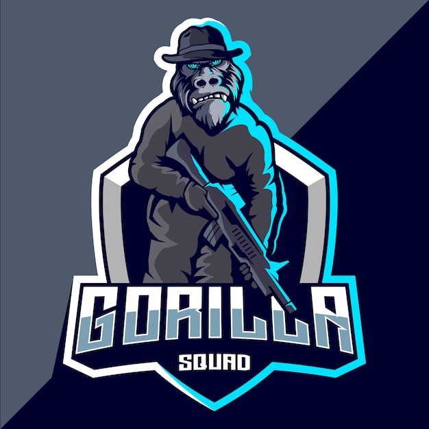 Plik wektorowy projektowanie logo esport gorilla squad