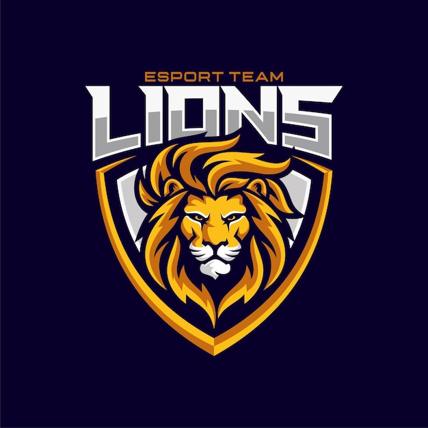 Plik wektorowy projektowanie logo esport maskotka lew