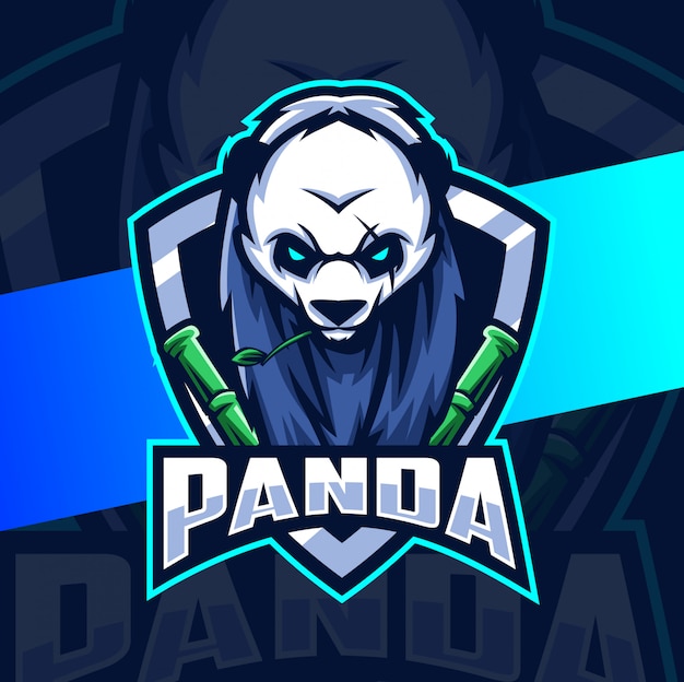 Plik wektorowy projektowanie logo esport maskotka panda