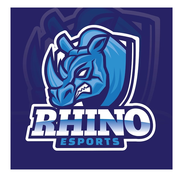 Plik wektorowy projektowanie logo gier rhino e sport