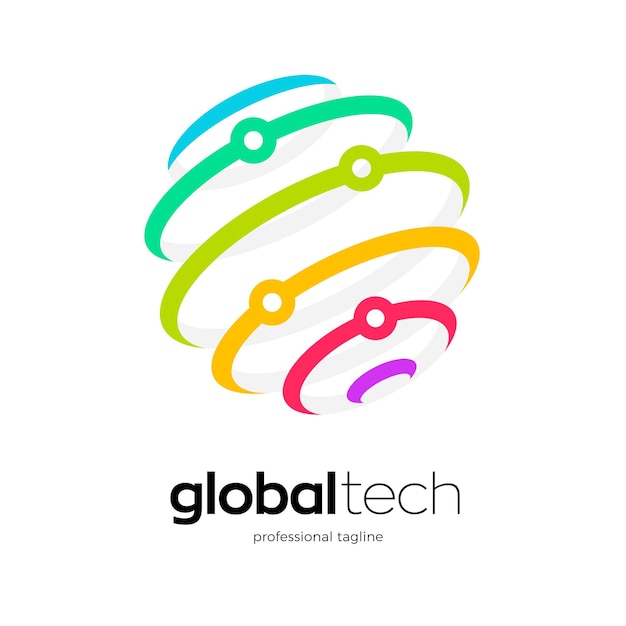 Projektowanie Logo Globalnej Technologii Technology