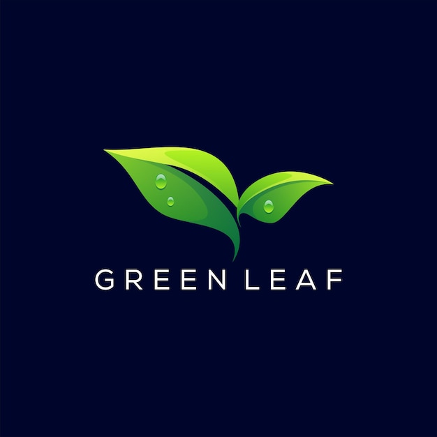 Projektowanie Logo Gradientu Zielony Liść