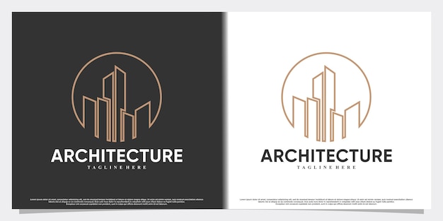 Projektowanie Logo Ikony Architektury Z Nowoczesną Koncepcją Premium Wektor