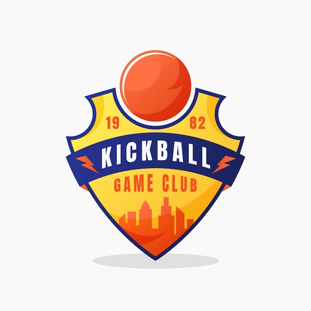 Plik wektorowy projektowanie logo klubu kickball