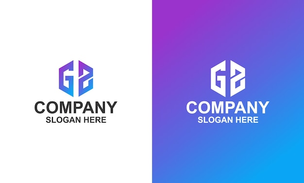 Projektowanie Logo Kolekcji Monogram Hexago Premium Wektor