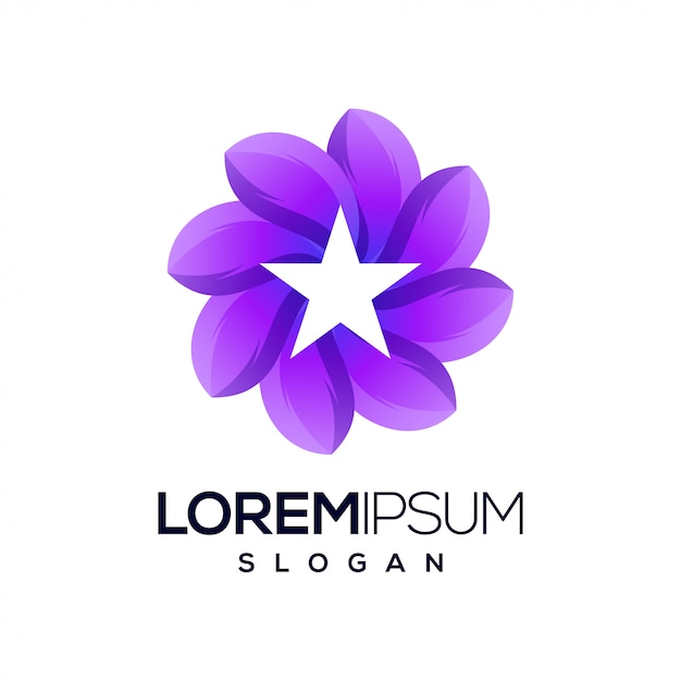 Projektowanie Logo Kolorowe Gwiazdki Kwiat Gradientu