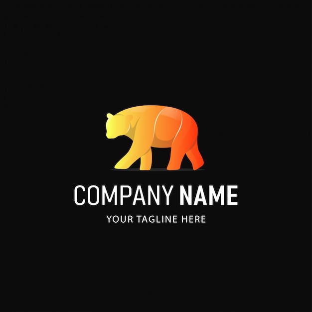 Projektowanie Logo Kolorowy Niedźwiedź. Logo Animal Gradient Style