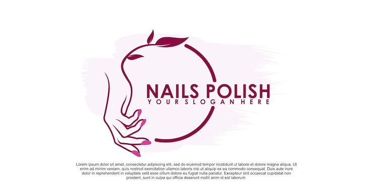 Wektor projektowanie logo lakieru do paznokci z kreatywną koncepcją premium wektor część 2