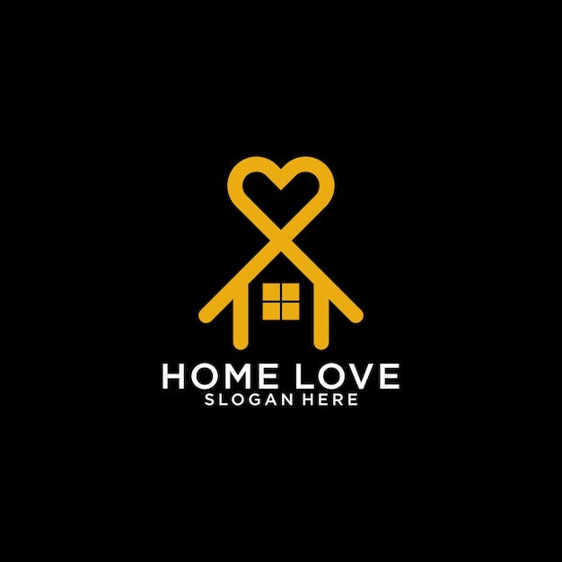 Plik wektorowy projektowanie logo linii domowej miłości