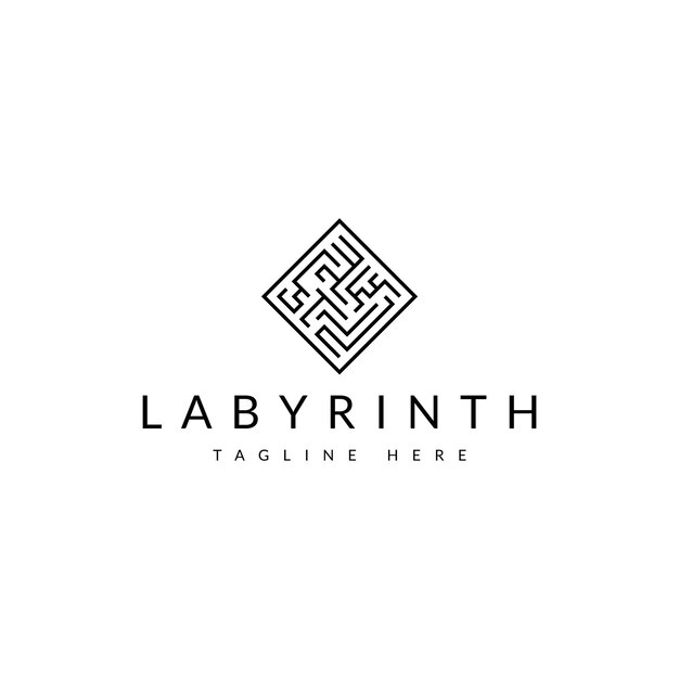 Projektowanie logo linii labiryntu labiryntu