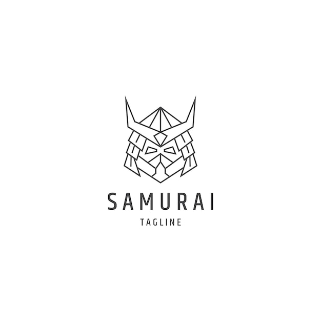 Plik wektorowy projektowanie logo linii samurai