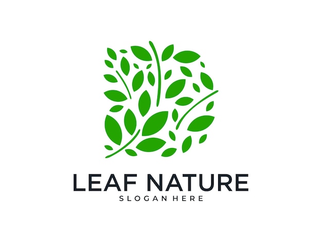 Projektowanie Logo Liść Natura Litera D