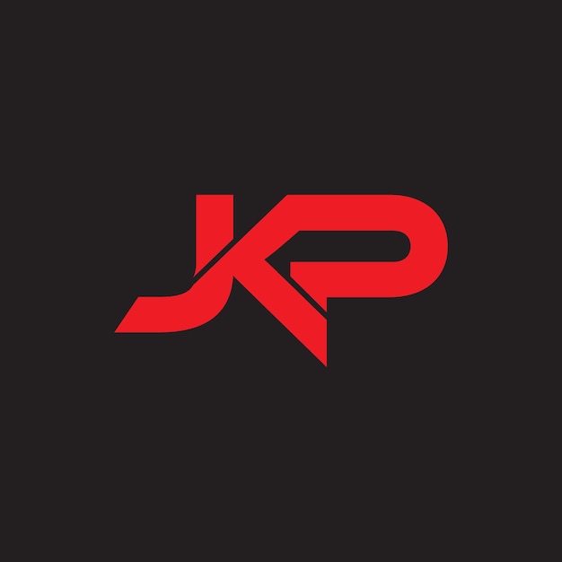 Projektowanie Logo Listu Jkp Z Czarnym Tłem W Programie Illustrator, Nowoczesne Logo Wektorowe.