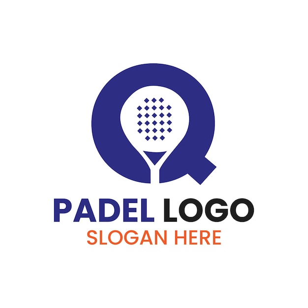 Projektowanie Logo Litery Q Padel. Symbol Rakiety Sportowej Padel