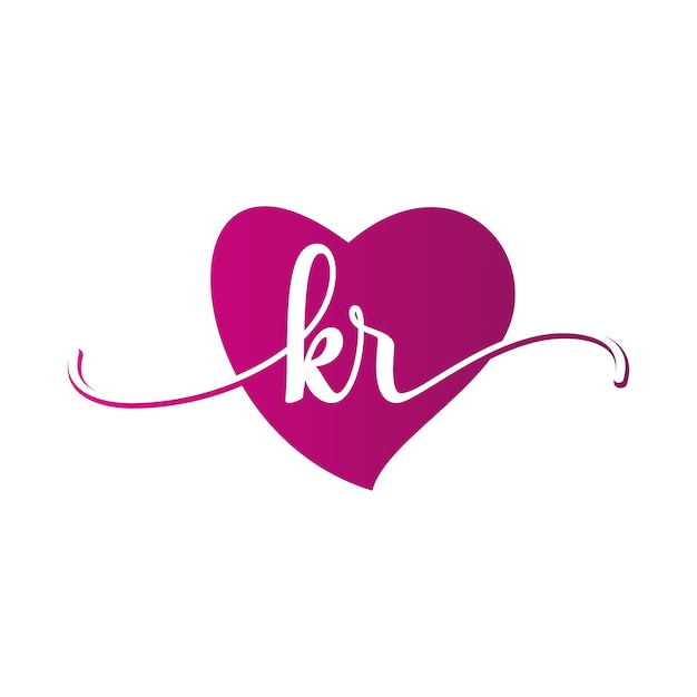 Plik wektorowy projektowanie logo litery r z ikonami serca miłość lub koncepcja logo valentine