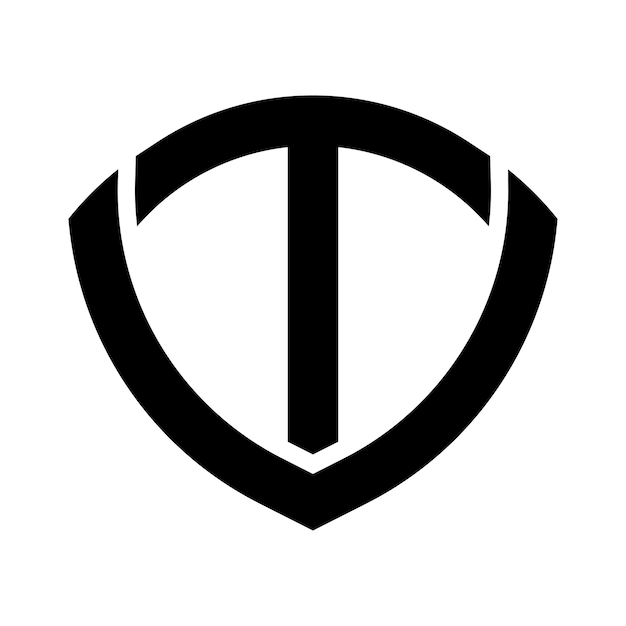 Plik wektorowy projektowanie logo litery t i tarczy