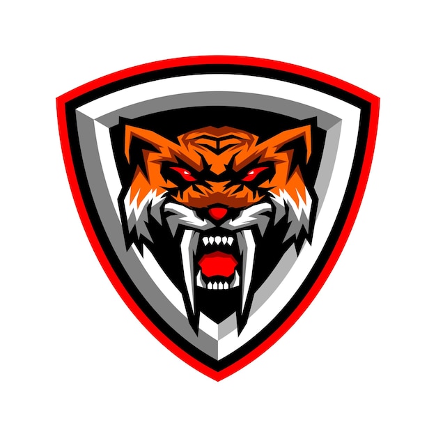 Plik wektorowy projektowanie logo maskotka tygrys esport