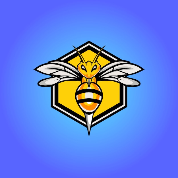 Plik wektorowy projektowanie logo maskotka zły pszczoły esport