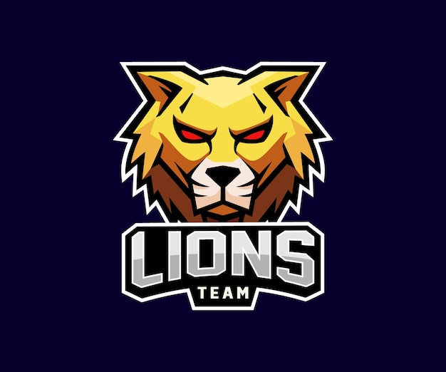 Plik wektorowy projektowanie logo maskotki esport głowy lwa wektor