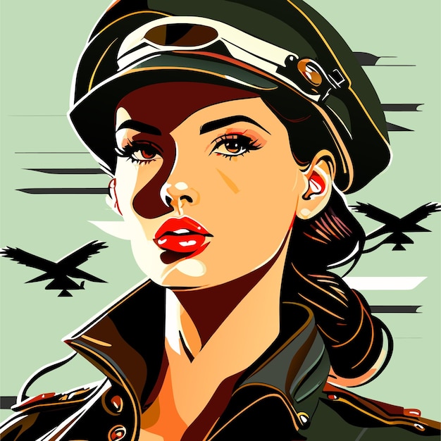 Plik wektorowy projektowanie logo maskotki esport kobiet żołnierza