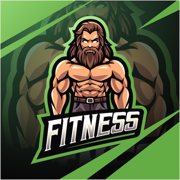 Projektowanie Logo Maskotki Fitness Man Esport