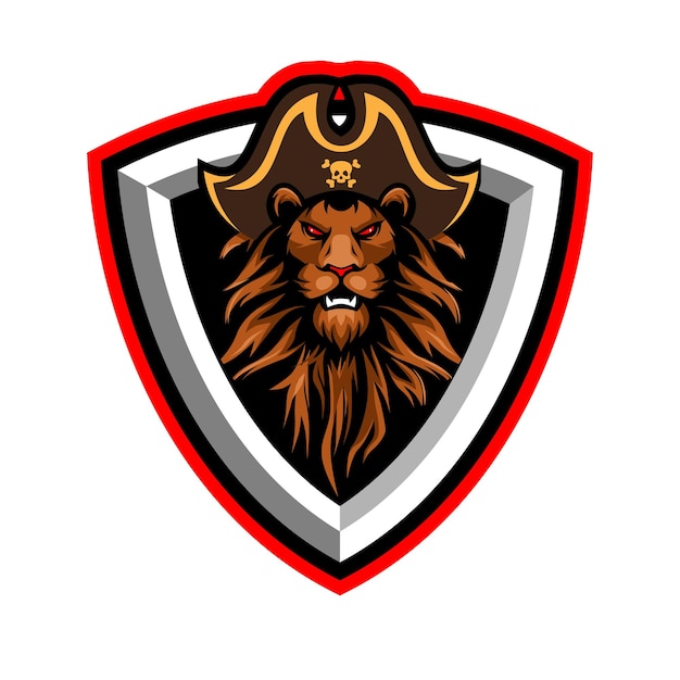 Plik wektorowy projektowanie logo maskotki lion pirates esport