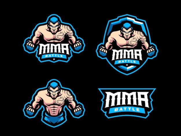 Plik wektorowy projektowanie logo maskotki mma battle sport