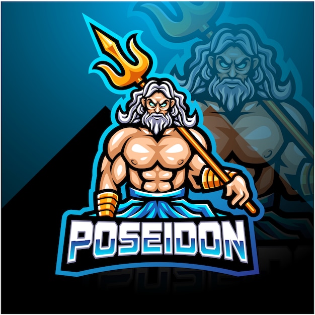 Projektowanie Logo Maskotki Poseidon Z Trójzębem