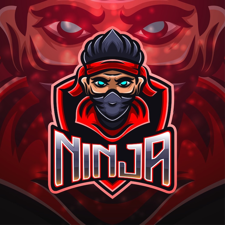 Wektor projektowanie logo maskotki sportowej ninja