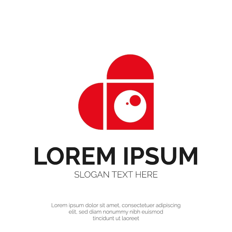 Wektor projektowanie logo miłości i aparatu