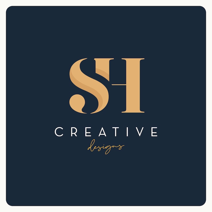 Wektor projektowanie logo monogram sh, kreatywne logo listowe dla biznesu i firmy