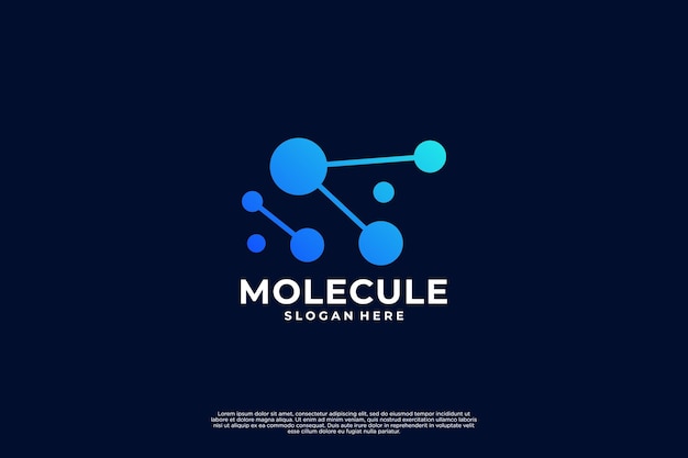 Projektowanie logo nanotechnologii Molekuła łączy logo biotechnologii
