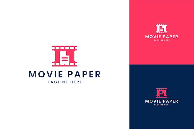 Projektowanie Logo Negatywnej Przestrzeni Papieru Filmowego