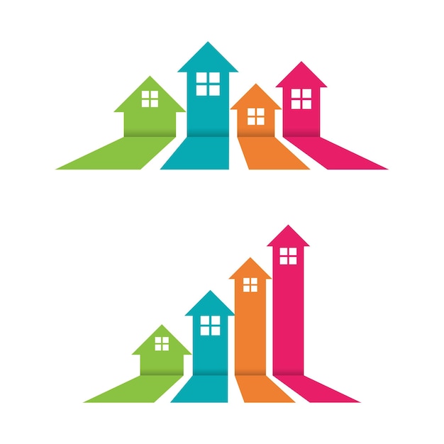 Plik wektorowy projektowanie logo nieruchomości, nieruchomości i budownictwa