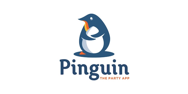Plik wektorowy projektowanie logo pingwina postaci