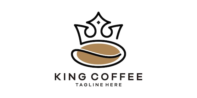 Plik wektorowy projektowanie logo połączenie korony z ziarnami kawy pomysł szablonu projektowania logo