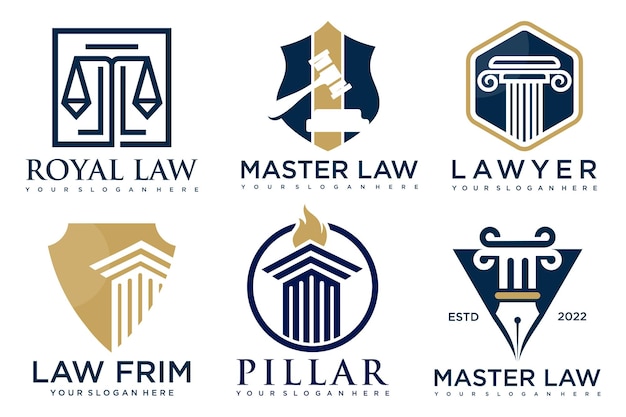 Plik wektorowy projektowanie logo prawnika z kreatywnym stylem elementu