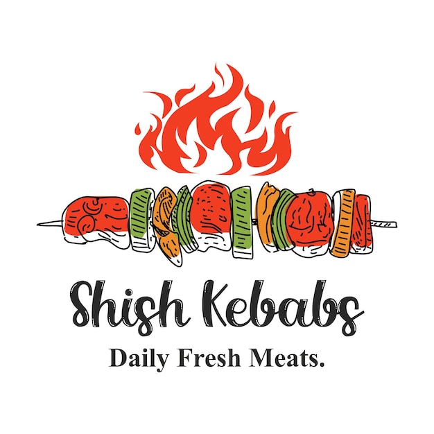 Plik wektorowy projektowanie logo shish kebab