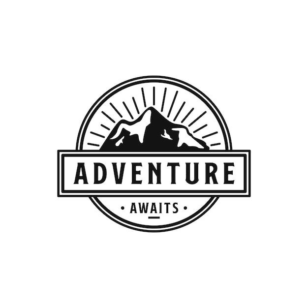 Projektowanie Logo Vintage Mountain Adventure Godło