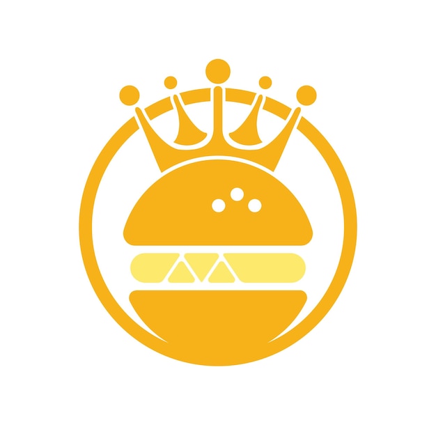 Plik wektorowy projektowanie logo wektor burger king burger z koncepcją logo ikony korony