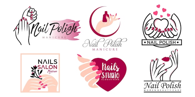 Projektowanie Logo Wektor Do Salonu Manicure I Paznokci