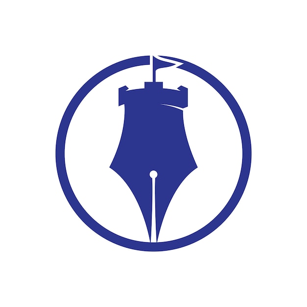 Projektowanie logo wektor edukacji zamku pióro